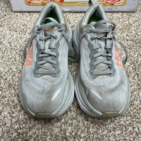 Hoka Women's Athletic Shoes in Gray and Peach - Picture 4 of 7